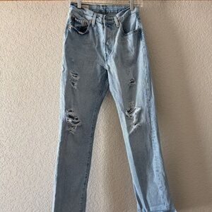 Levi’s 501 Distressed Straight Leg Jean